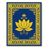 Golden Lotus Navy Area Rug