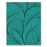 Teal Flowing Waves Abstract Area Rug