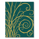 Golden Swirling Vines Teal Area Rug