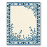 Blue Floral Engraved Border Area Rug