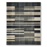 Black and White Bold Black White Geometric Modern Area Rug