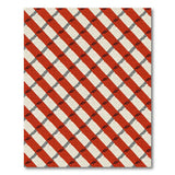 Bold Red Diagonal Plaid Geometric Area Rug