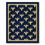 Navy Blue Gold Fleur-de-Lis Area Rug
