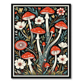 Vibrant Red Mushroom Meadow Area Rug