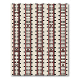 ODIKA Washable Geometric Linear Area Rug - Low Pile Non-Slip Modern Red & Black Pattern