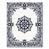 Black and White Elegant Black White Persian Mandala Area Rug