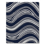 Navy Blue Tribal Wave Area Rug