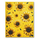 Yellow Vibrant Sunflower Field Yellow Area Rug