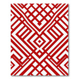 Red Bold Red Geometric Lattice Area Rug