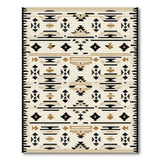 Cream Black Geometric Southwestern Area Rug