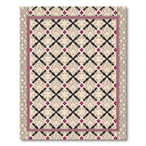 Beige Traditional Persian Rug with Geometric Purple Accents
