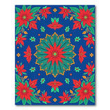Vibrant Poinsettia Mandala Area Rug