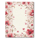 Elegant Pink Floral Border Area Rug