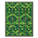 Gold-Framed Emerald Clover Area Rug