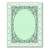 Ornate Green Art Nouveau Frame Rug