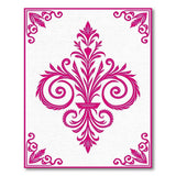 Ornate Pink Fleur-de-Lis Medallion Area Rug
