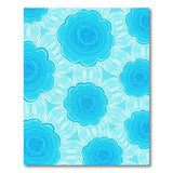 Retro Blue Swirl Floral Area Rug