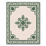 Ornate Green Floral Persian Area Rug
