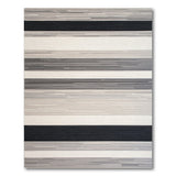 Black and White Modern Black Grey White Striped Area Rug