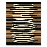Zebra Stripe Area Rug in Brown Tan