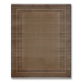 Tan Grid Pattern Area Rug with Geometric Borders