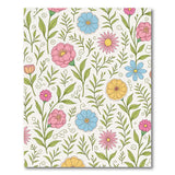 Whimsical Pink Blue Yellow Floral Area Rug