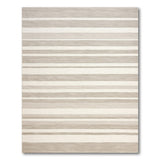 Geometric Modern Beige and Neutral Beige Grey Striped Woven Area Rug