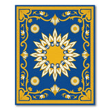 Navy Blue Gold Sunflower Persian Rug