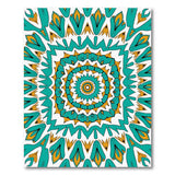 Geometric Modern Teal Mandala Geometric Area Rug