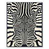 Bold Zebra Face Black White Area Rug