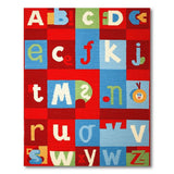 Vibrant ABC Alphabet Kids Multi-color and Patterns Area Rug