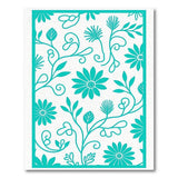 Teal Floral Vine Cutout Area Rug