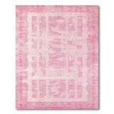 Pink Framed Geometric Area Rug