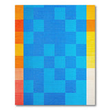 Vibrant Blue-Orange Patchwork Geometric Rug