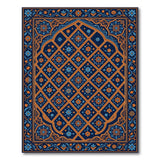 Indigo Trellis Floral Persian Rug