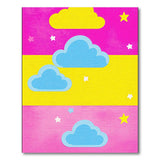 Whimsical Clouds Stars Kids Area Rug