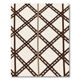 Brown Trellis Lattice Area Rug on Beige