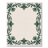 Ornate Green Vine Border Area Rug