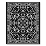Traditional Persian Intricate Black White Persian Floral Rug