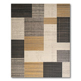 Textured Geometric Patchwork Area Rug