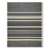 Striped Grey and Black Woven Area Rug