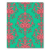 Teal Hot Pink Ornate Floral Damask Rug