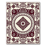 Cream Maroon Traditional Persian Mandala Rug