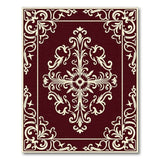 Red Ornate Scroll Area Rug