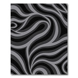 Abstract Wavy Black Grey Area Rug