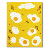 Playful Sunny-Side Up Eggs Yellow Area Rug