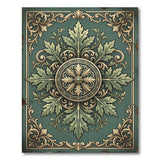 Ornate Teal Baroque Medallion Area Rug
