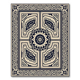 Black and White Navy Persian Medallion Area Rug