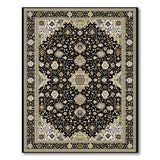 Opulent Black Gold Traditional Persian Area Rug