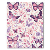 Pink Whimsical Pink Butterfly Floral Area Rug